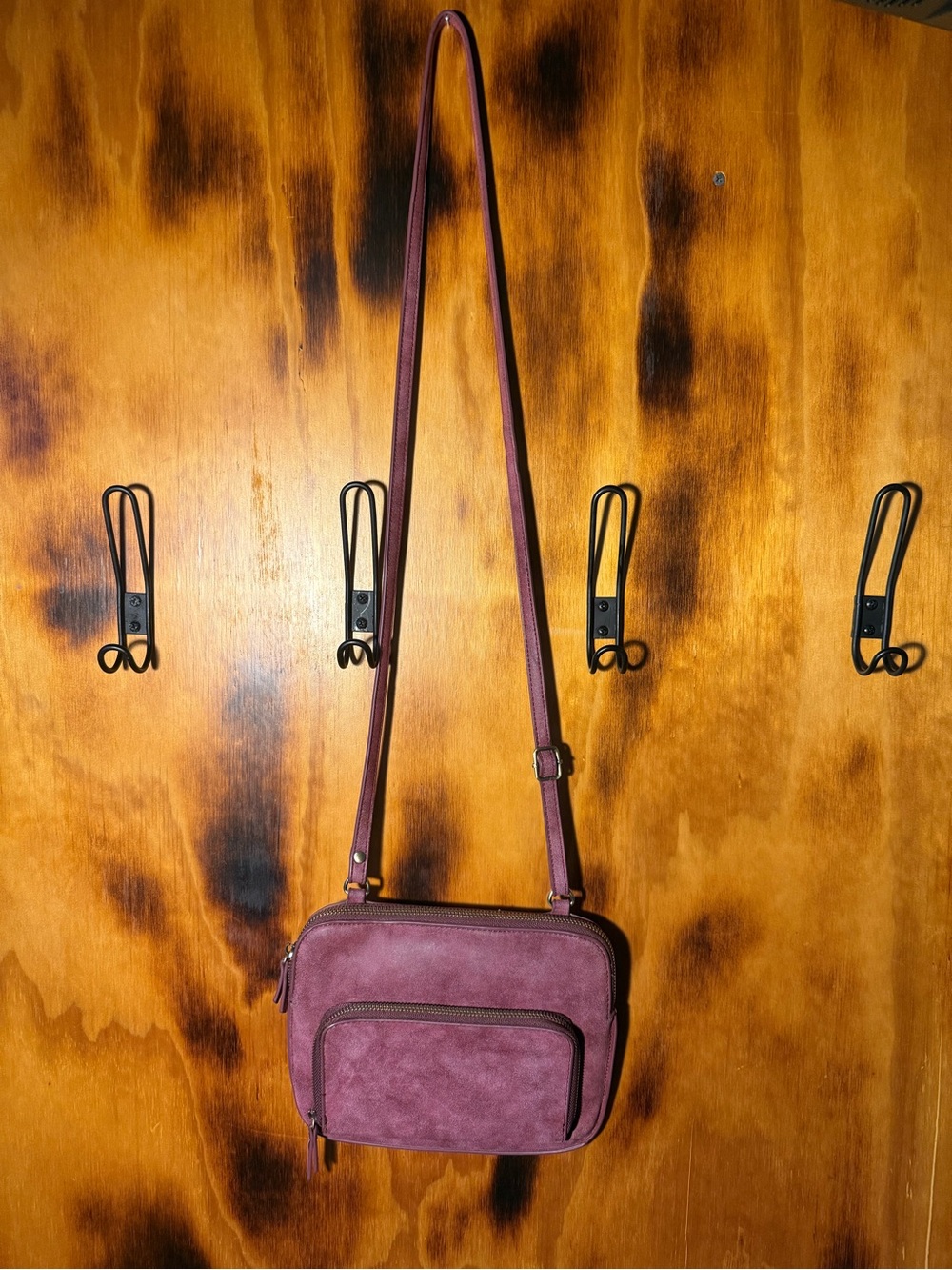 Joy Mauve Leather Crossbody Bag
